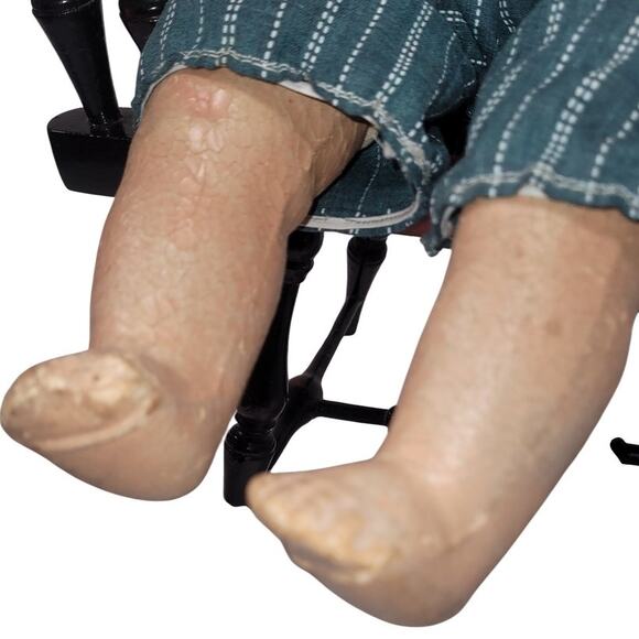 16" Vintage Charrning Composition Tin Eyes ~ Curly Molded Hair ~ School Boy Doll - Picture 5 of 14